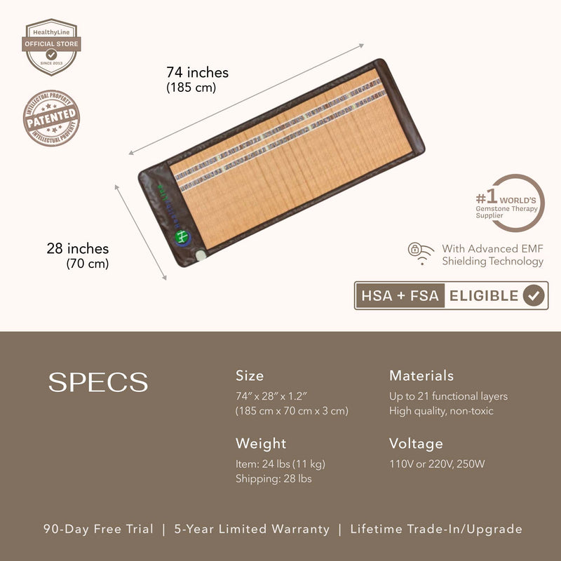 Amethyst gemstones in the SOFT Series Infrared Heating Mats for therapeutic benefits