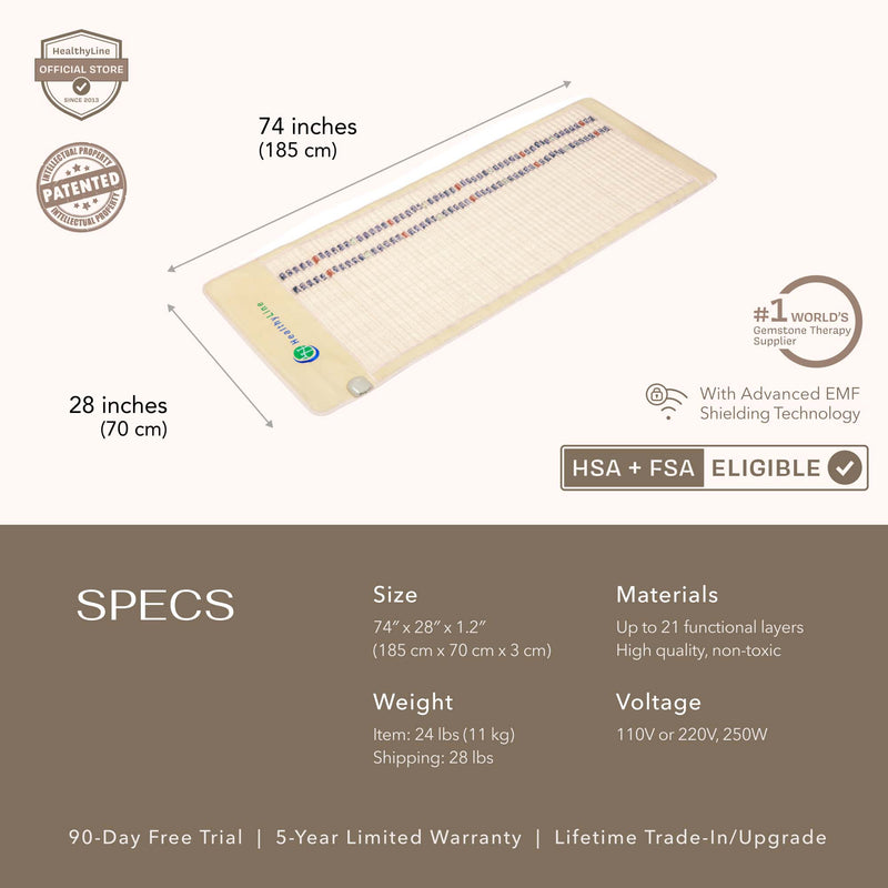 Crushed Tourmaline gemstones in the SOFT Series Infrared Heating Mats for comfort