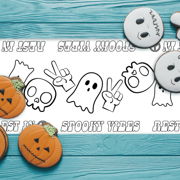 Spooky Season Halloween Party coloring roll table runner Activity bundle Let's go Ghouls Halloween Trick or Three Birthday Celebration Spooky One 