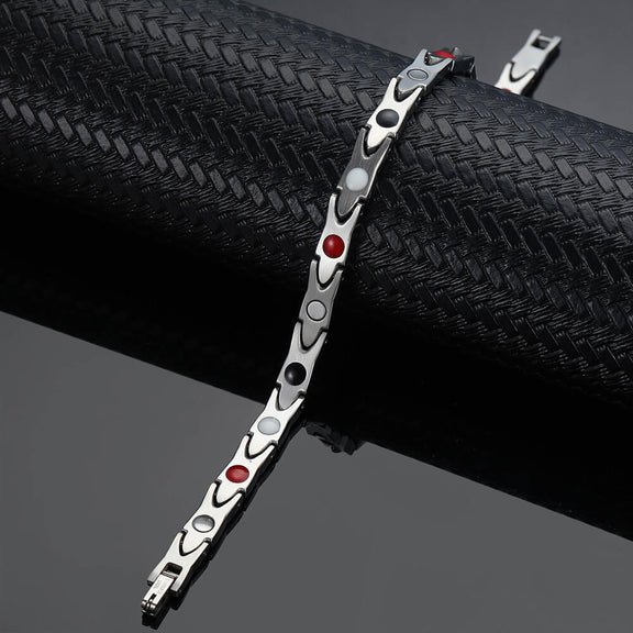 Stainless-Steel-Lady’s-Magnetic-Power-Bracelet-4-in-1-Energy-Magnets-NegativeIons-FarInfraredRays-Germanium-Model-B006S-4-220-Silver-color (2)