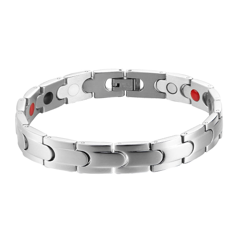 Stainless Steel Energy Bracelet 4-in-1 Model B113 in Silver Color for Lady's Energy