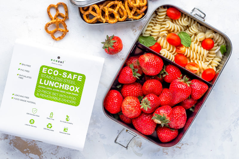 Stainless Steel 1-Tier Leak-Proof Lunch Box with Removable Divider – 60 oz by ecozoi