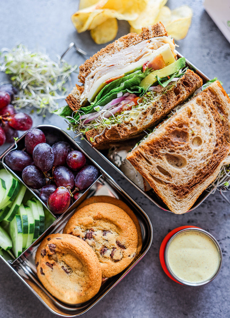 Stainless Steel 2-Tier Lunch Box – 3 Compartments by ecozoi