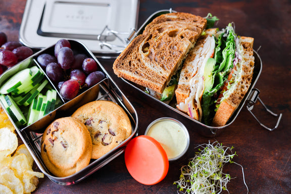 Stainless Steel 2-Tier Lunch Box – 3 Compartments by ecozoi