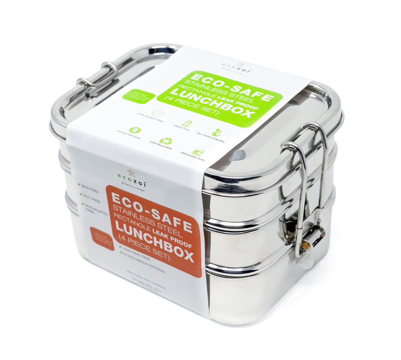 Stainless Steel 3-Tier Leak-Proof Lunch Box by ecozoi