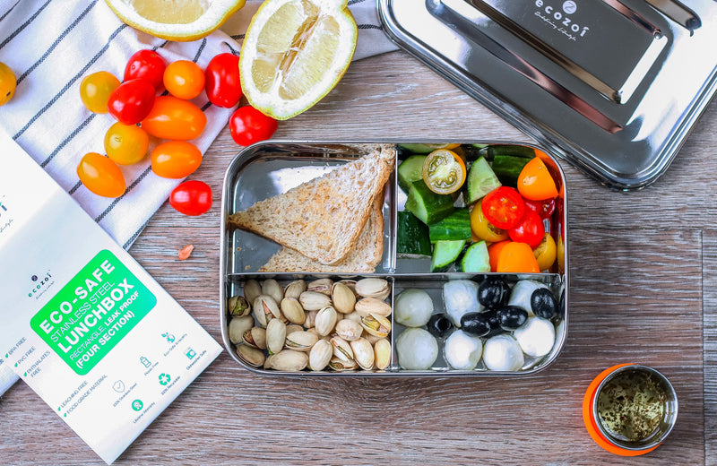 Stainless Steel 4-Compartment Microwavable Lunch Box by ecozoi