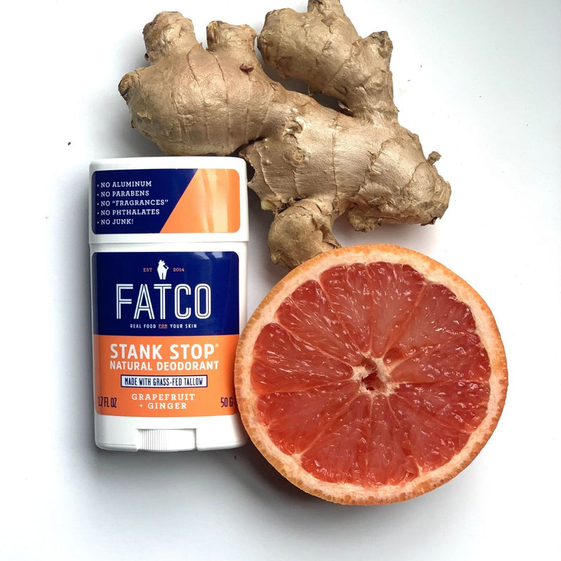 STANK STOP DEODORANT STICK, GRAPEFRUIT + GINGER, 1.7 OZ-FATCO1-FATCO Skincare Products grass fed tallow paleo skincare natural deodorant aluminum free