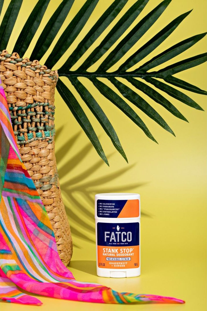 STANK STOP DEODORANT STICK, GRAPEFRUIT + GINGER, 1.7 OZ-FATCO1-FATCO Skincare Products grass fed tallow paleo skincare natural deodorant aluminum free