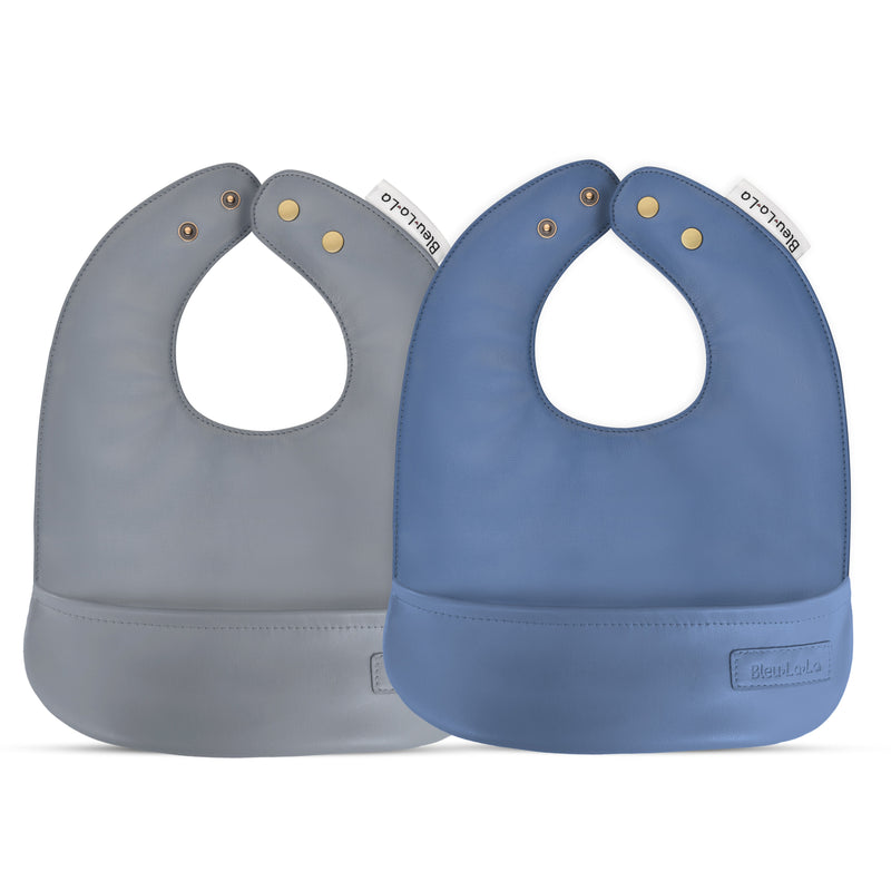 Vegan Leather Bib Set (0–12 Months) – Easy Clean, Ultra Soft by Bleu La La