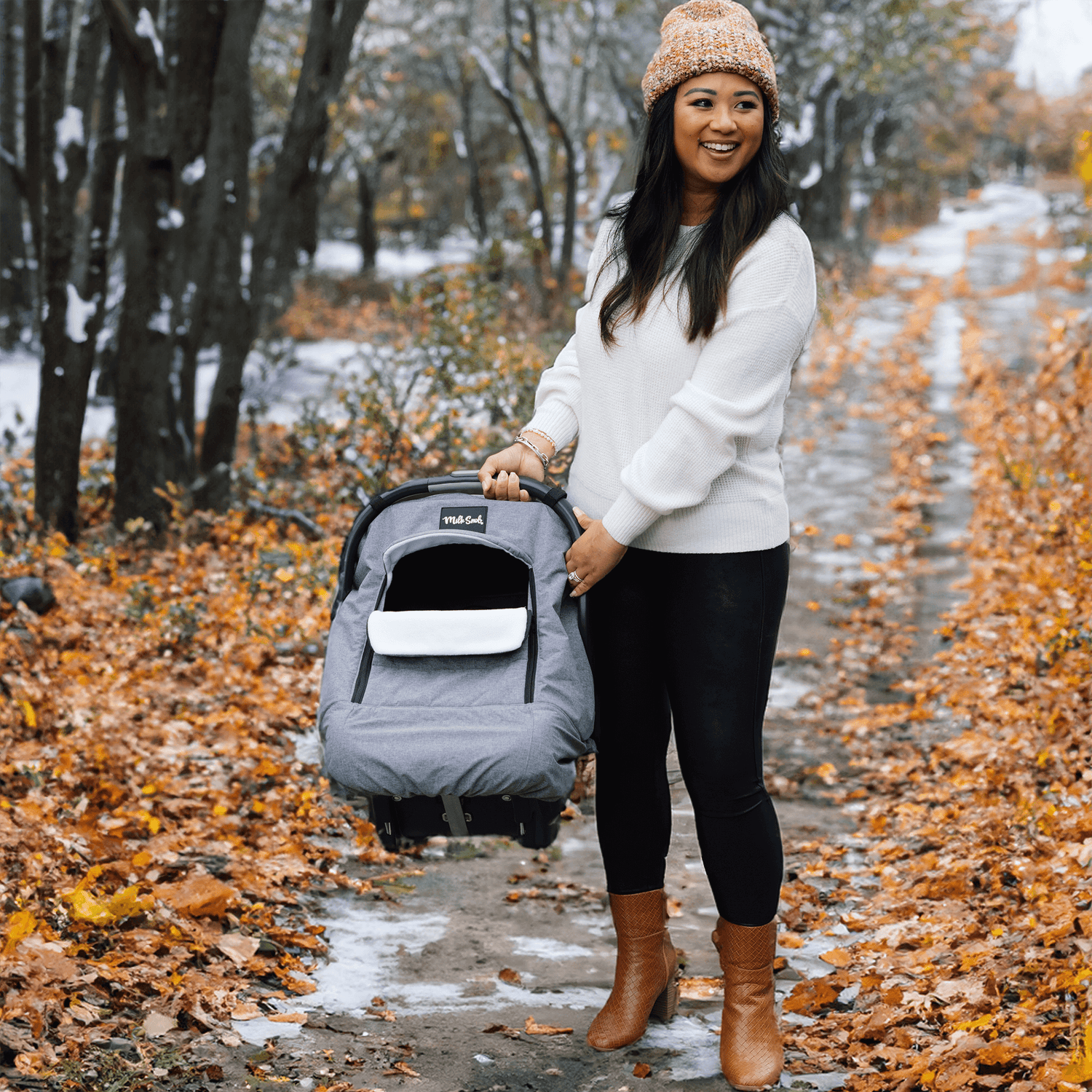 Stormy Winter Car Seat Cover by Milk Snob