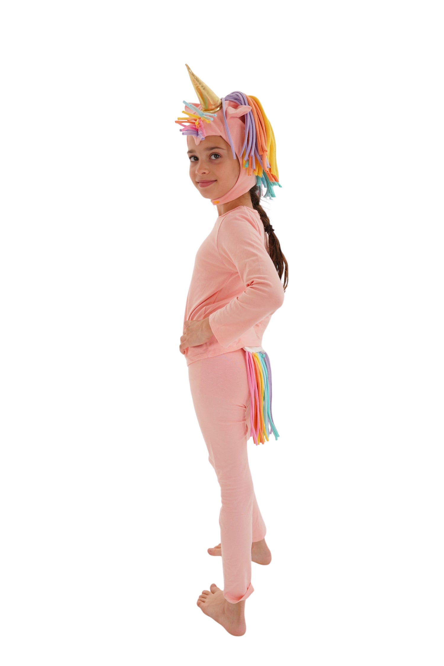 light pink, peach unicorn pajama costume for kids, halloween costume, rainbow hair, pony, little unicorn, magical unicorn, Sunrise Peach Unicorn Costume – Baby / Kids’ Dress Up & Pretend Play Band of the Wild 