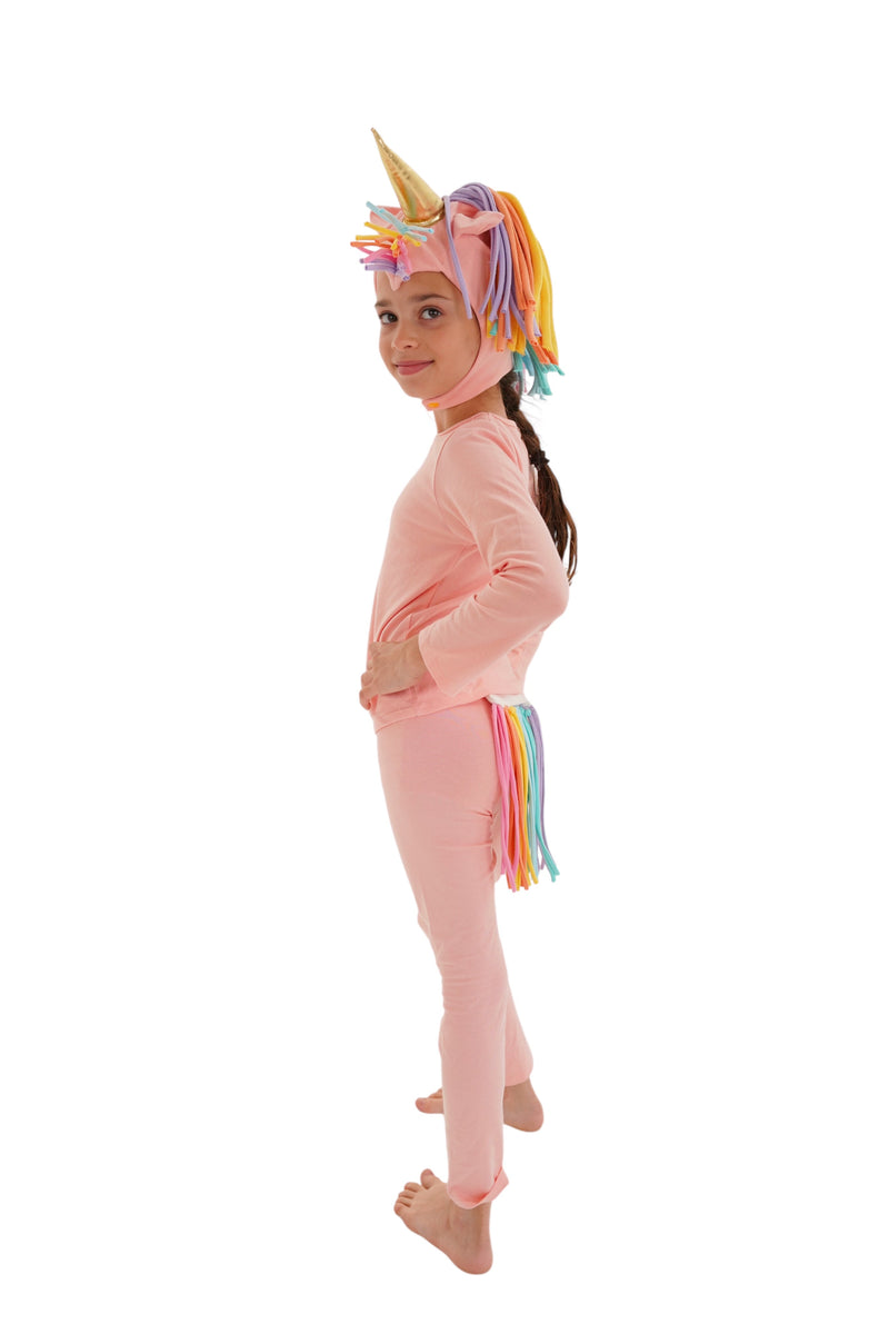 light pink, peach unicorn pajama costume for kids, halloween costume, rainbow hair, pony, little unicorn, magical unicorn, Sunrise Peach Unicorn Costume – Baby / Kids’ Dress Up & Pretend Play Band of the Wild 
