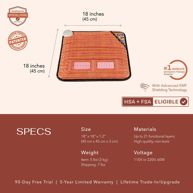 PEMF infrared heating mat providing therapeutic benefits through gentle heat and electromagnetic fields