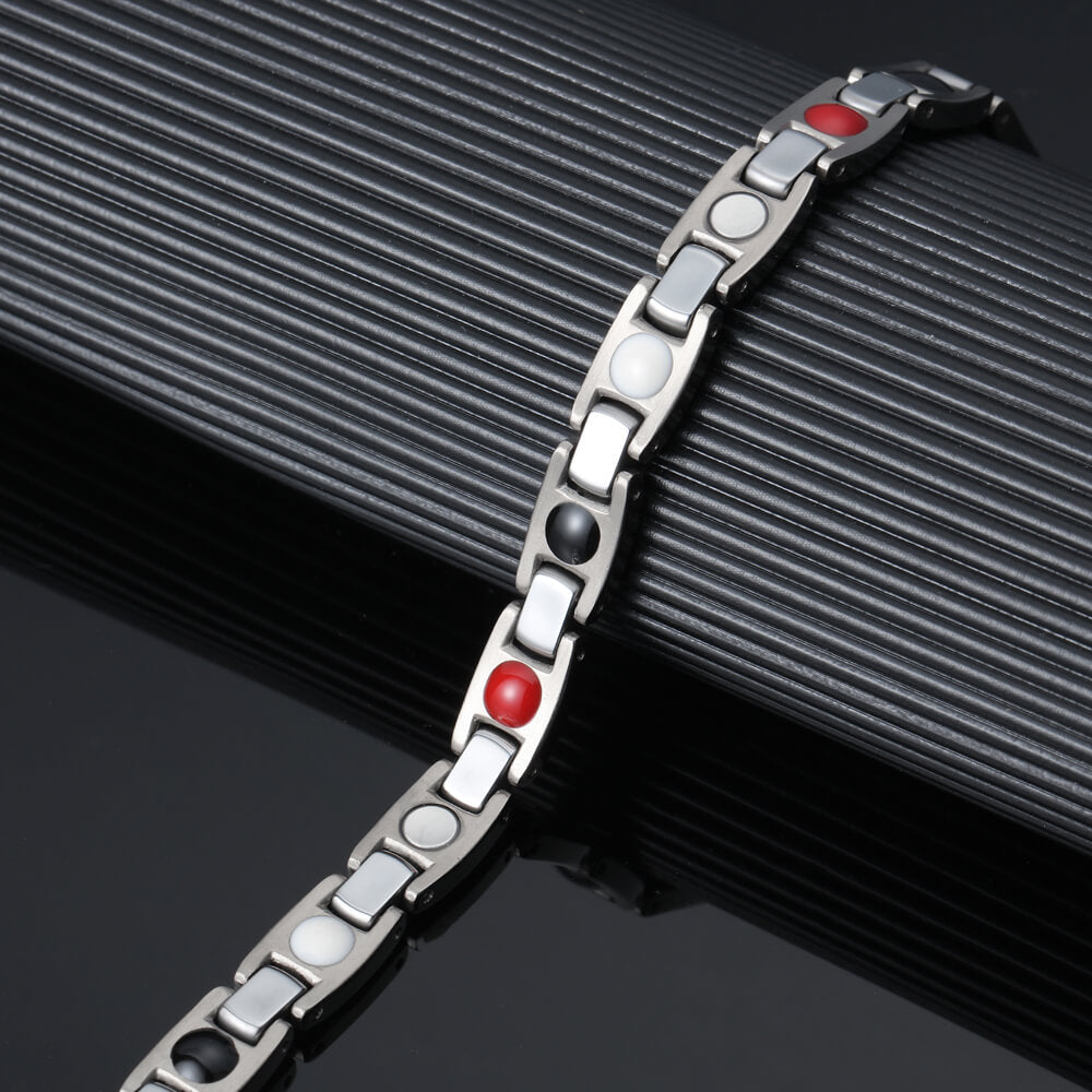 Silver color 4-in-1 Tungsten Energy Bracelet Model TUB080S