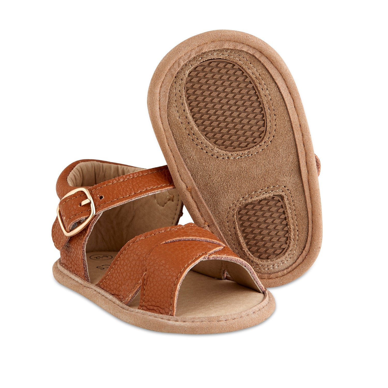 Tawny Leather Baby Sandals – Supportive, Stylish First Steps by Babe Basics (6–24M)