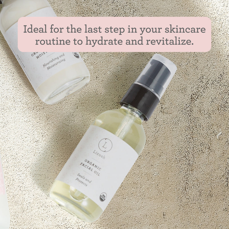 Organic Facial Oil – Locks In Moisture & Glows Naturally (2 oz)