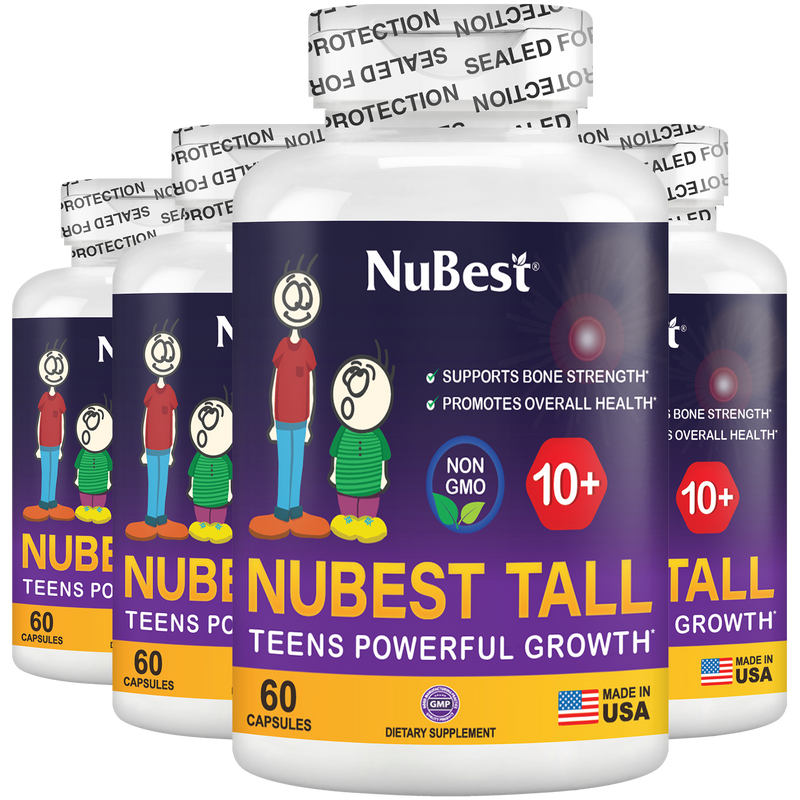 Teen Growth Support (Ages 10+) – Height, Bone & Wellness Supplement | 60 Capsules by NuBest Nutrition