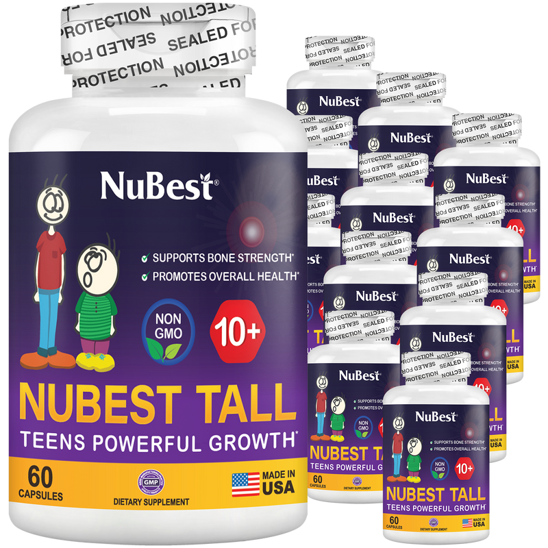 Teen Growth Support (Ages 10+) – Height, Bone & Wellness Supplement | 60 Capsules by NuBest Nutrition