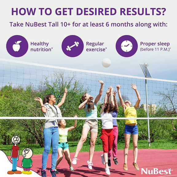 Teen Growth Support (Ages 10+) – Height, Bone & Wellness Supplement | 60 Capsules by NuBest Nutrition
