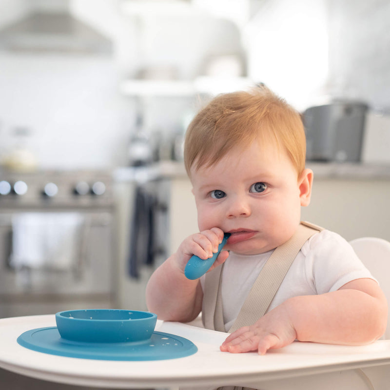 The Tiny Bowl in Blue by ezpz / Silicone Bowl for Babies that Fits on High Chairs #color_blue