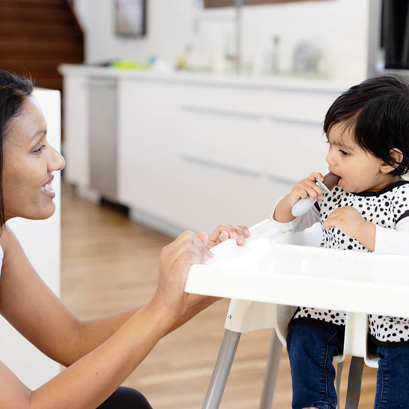 Tiny Pops in Pewter / Silicone Popsicle Mold for Babies, Frozen Puree & Breastmilk Popsicles #color_pewter / Tiny Pops – Baby-Sized Popsicle Mold for Nourishment + Teething Relief by ezpz