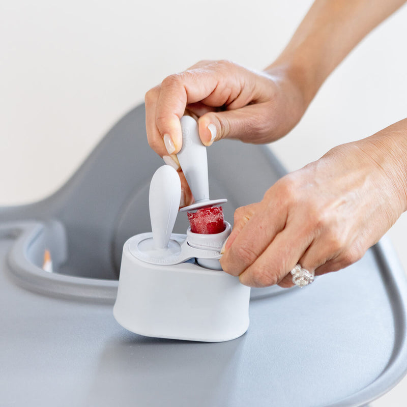 Tiny Pops in Pewter / Silicone Popsicle Mold for Babies, Frozen Puree & Breastmilk Popsicles #color_pewter / Tiny Pops – Baby-Sized Popsicle Mold for Nourishment + Teething Relief by ezpz