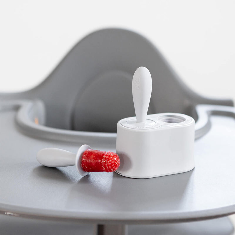 Tiny Pops in Pewter / Silicone Popsicle Mold for Babies, Frozen Puree & Breastmilk Popsicles #color_pewter / Tiny Pops – Baby-Sized Popsicle Mold for Nourishment + Teething Relief by ezpz