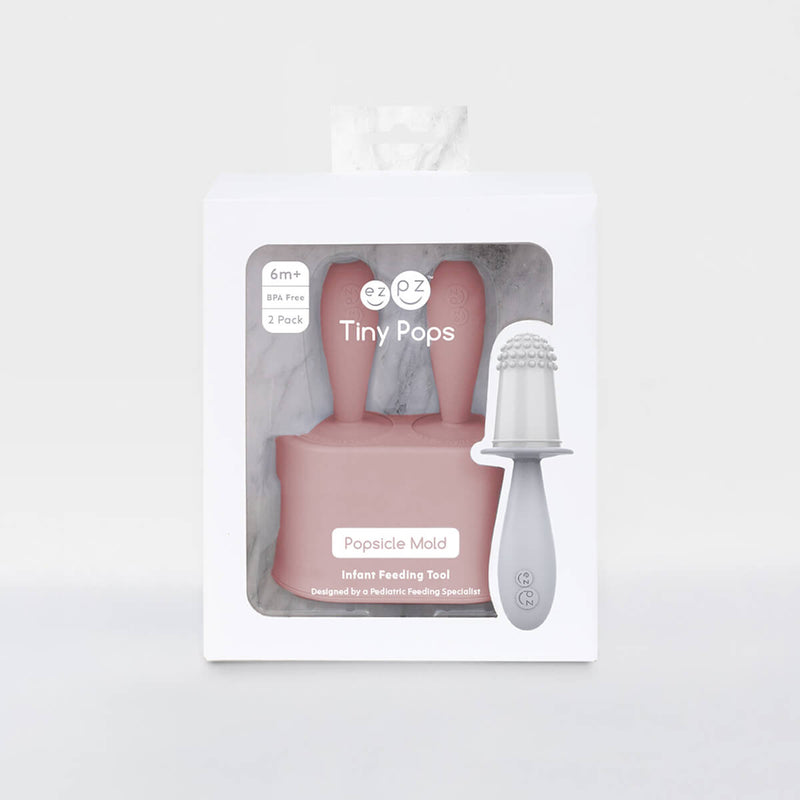 Tiny Pops in Blush / Silicone Popsicle Mold for Babies, Frozen Puree & Breastmilk Popsicles #color_blush / Tiny Pops – Baby-Sized Popsicle Mold for Nourishment + Teething Relief by ezpz