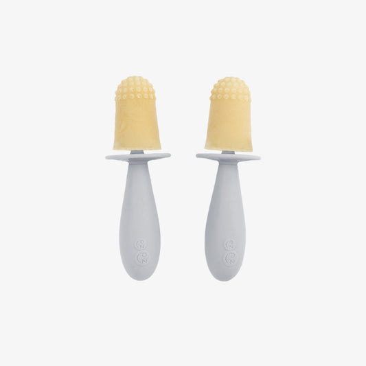 Tiny Pops in Pewter / Silicone Popsicle Mold for Babies, Frozen Puree & Breastmilk Popsicles #color_pewter / Tiny Pops – Baby-Sized Popsicle Mold for Nourishment + Teething Relief by ezpz