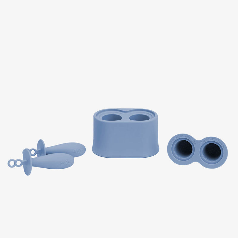 Tiny Pops in Indigo / Silicone Popsicle Mold for Babies, Frozen Puree & Breastmilk Popsicles #color_indigo / Tiny Pops – Baby-Sized Popsicle Mold for Nourishment + Teething Relief by ezpz