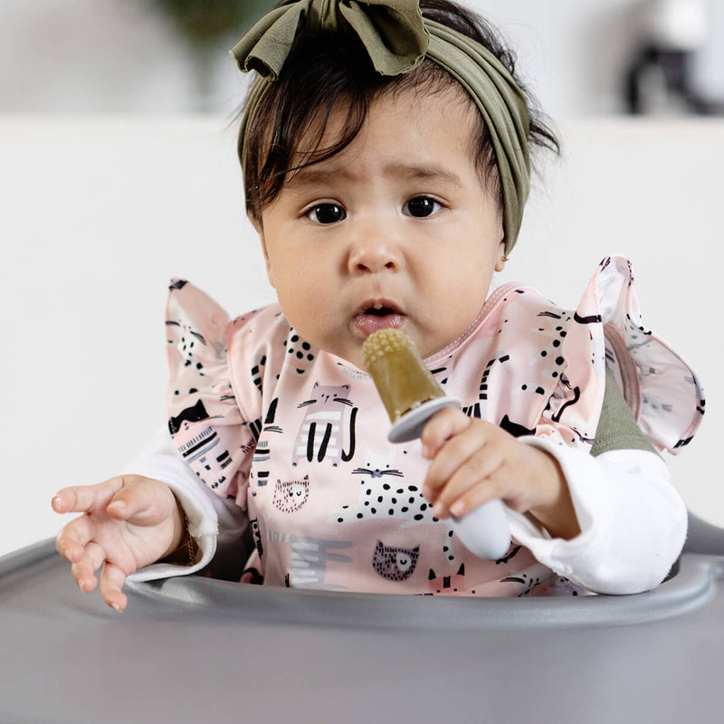 Tiny Pops in Pewter / Silicone Popsicle Mold for Babies, Frozen Puree & Breastmilk Popsicles #color_pewter / Tiny Pops – Baby-Sized Popsicle Mold for Nourishment + Teething Relief by ezpz