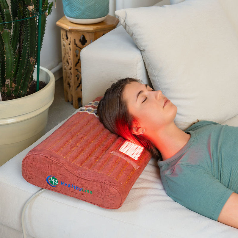 Ergonomic TAO Series Pillow with heat therapy for neck and shoulders