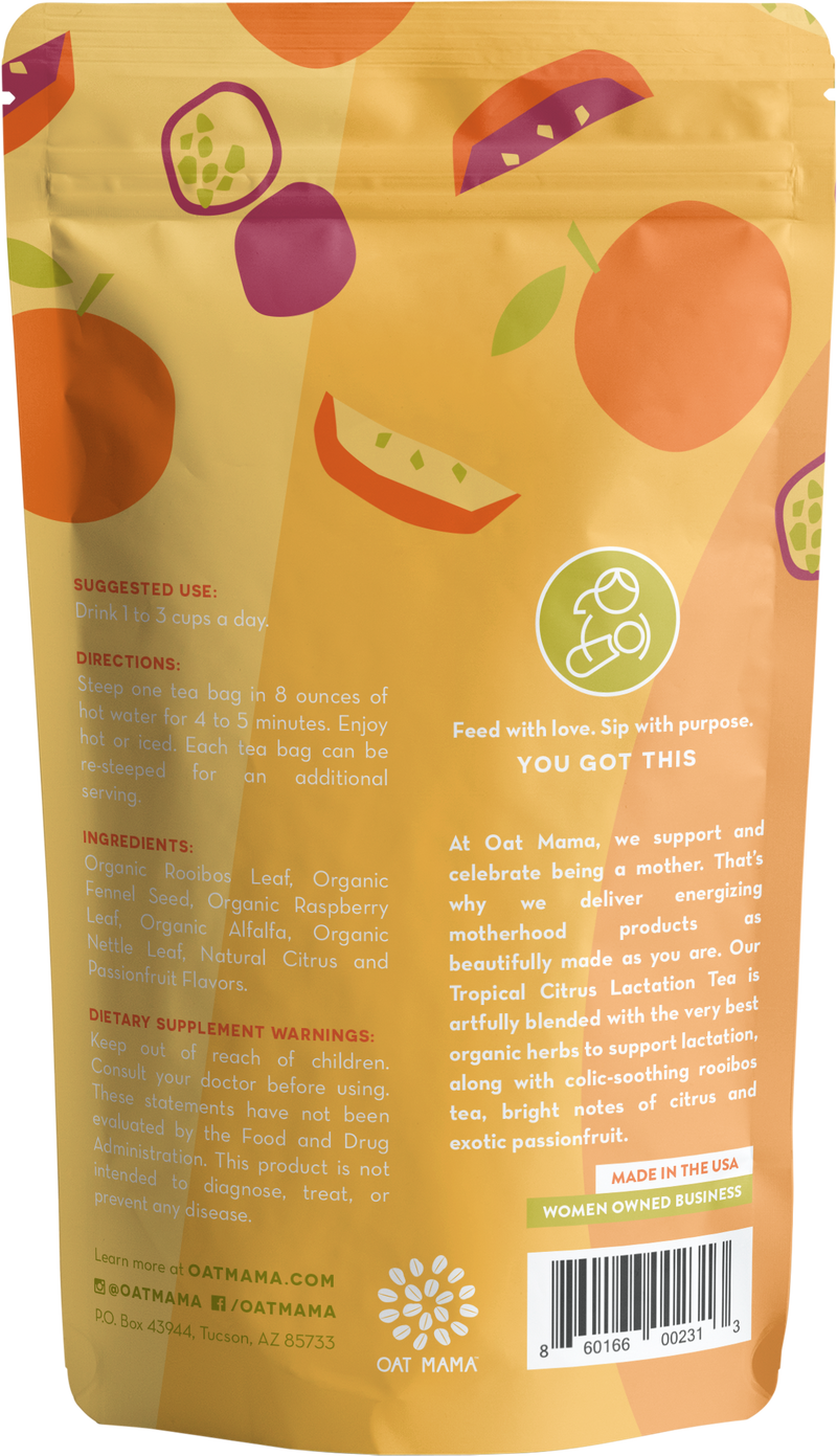 Tropical Citrus Lactation Tea – Organic Milk Boost by Oat Mama
