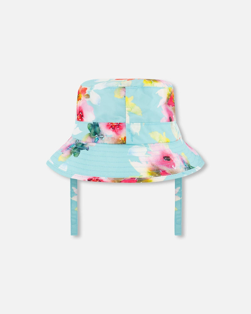 Turquoise & Pink Floral Sun Hat – UPF 50+ by Deux par Deux