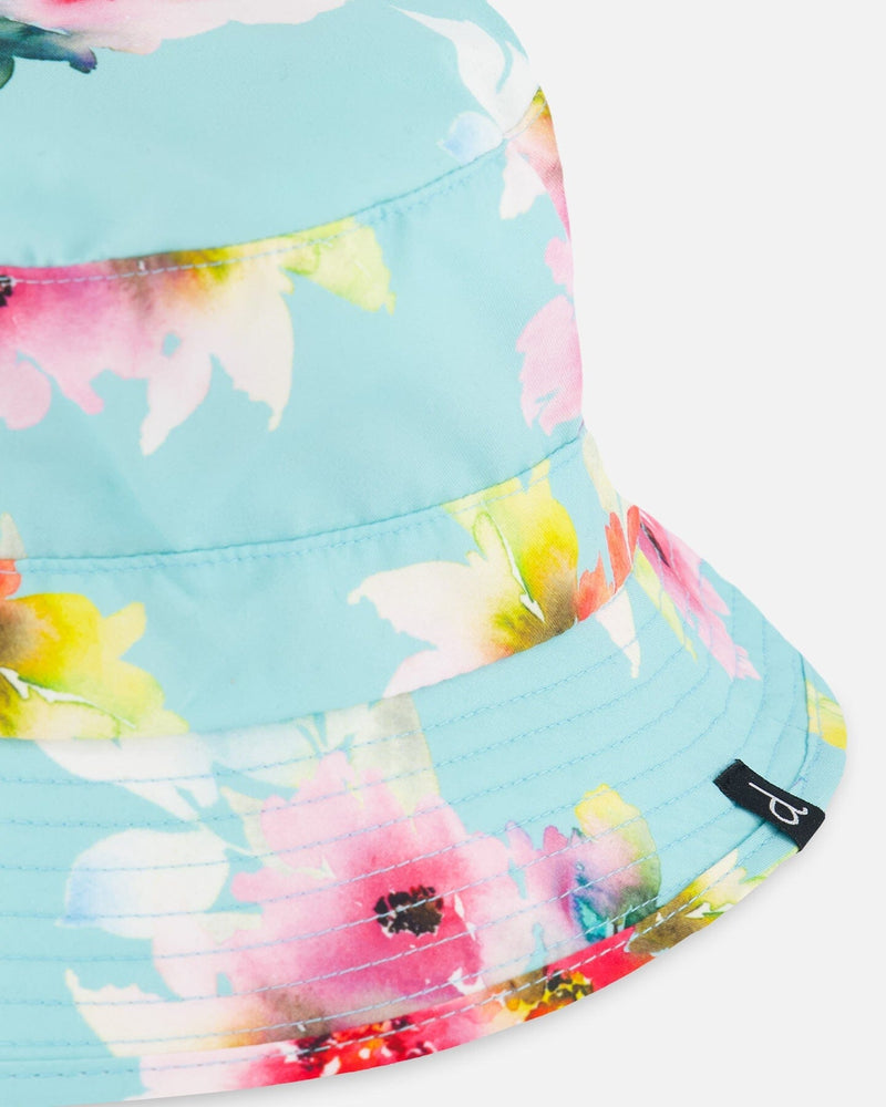 Turquoise & Pink Floral Sun Hat – UPF 50+ by Deux par Deux
