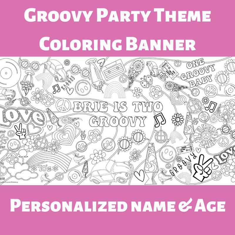 Groovy Birthday Personalized Coloring Poster
