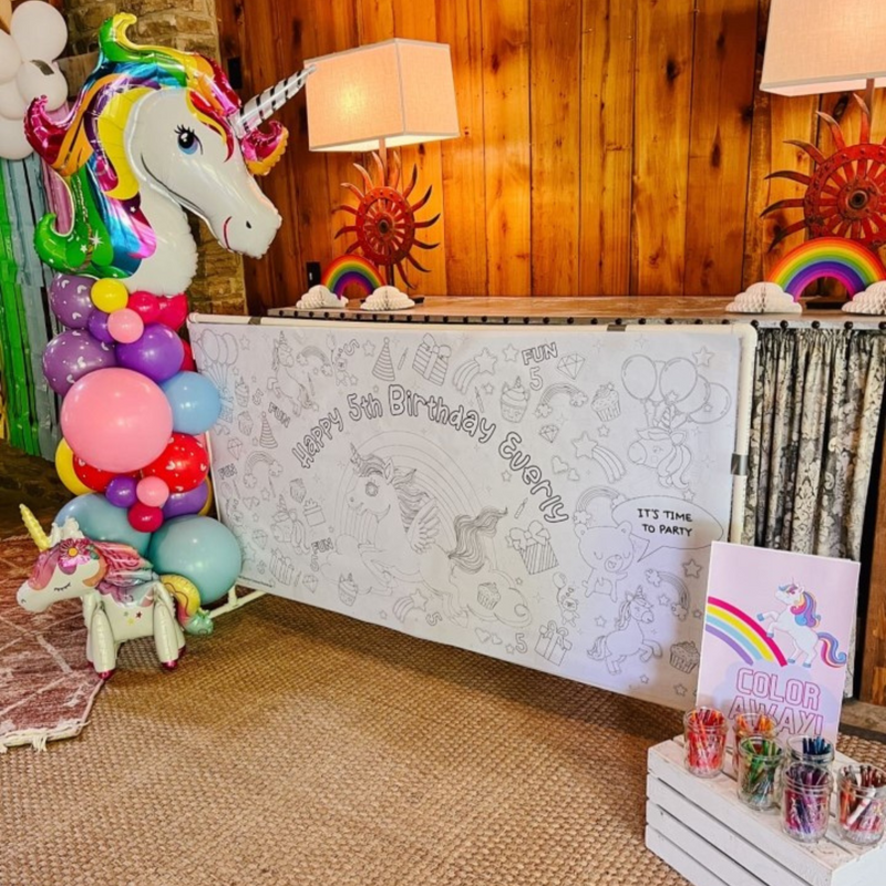 Unicorn Coloring Tablecloth – Jumbo Party Activity Table Cover