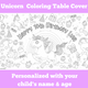 Unicorn Coloring Tablecloth – Jumbo Party Activity Table Cover