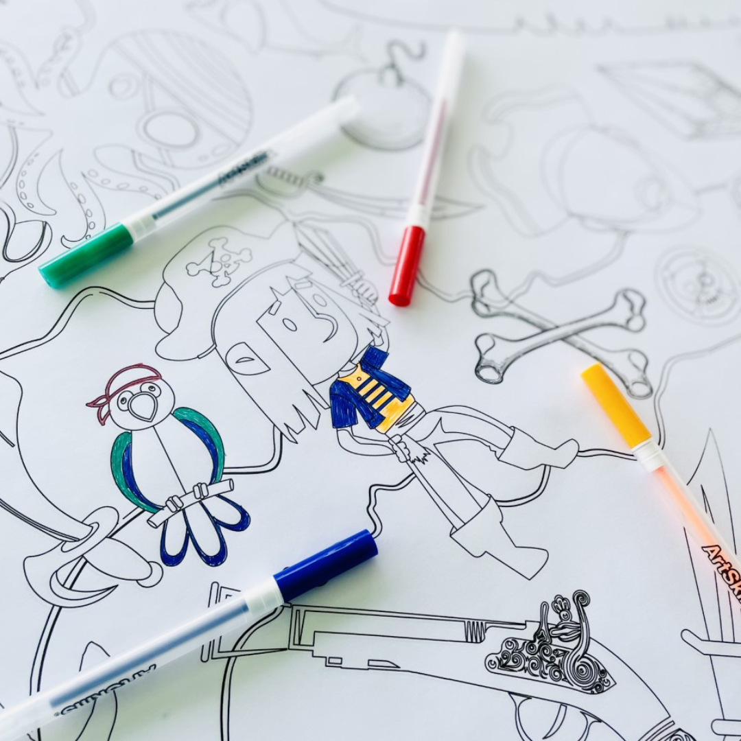 Pirate Coloring Tablecloth