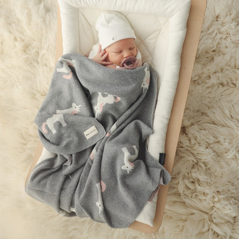 Unicorn Cotton Knit Baby Blanket – Soft, Safe & Magical by Bleu La La