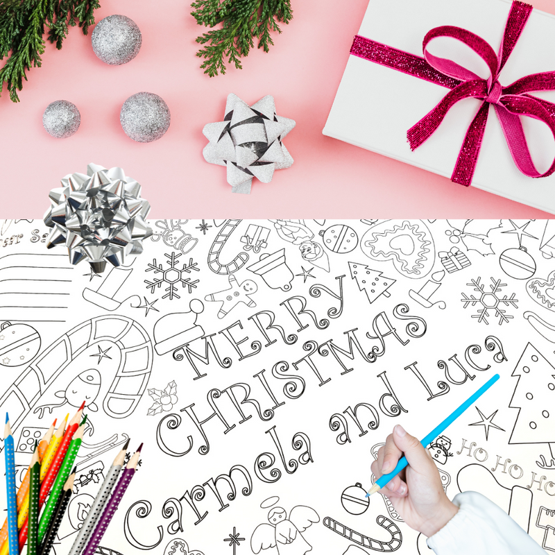 Christmas Coloring Tablecloth – Reusable Holiday Activity