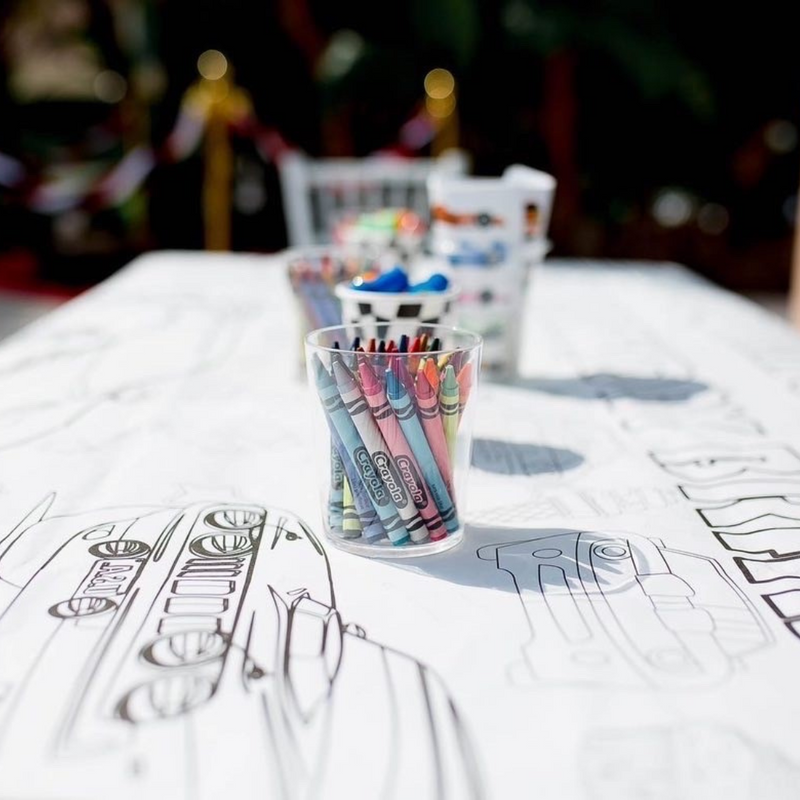 Race Cars Party Coloring Tablecloth