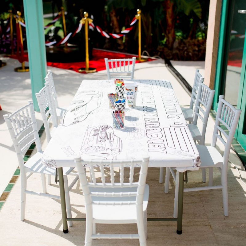 Race Cars Party Coloring Tablecloth