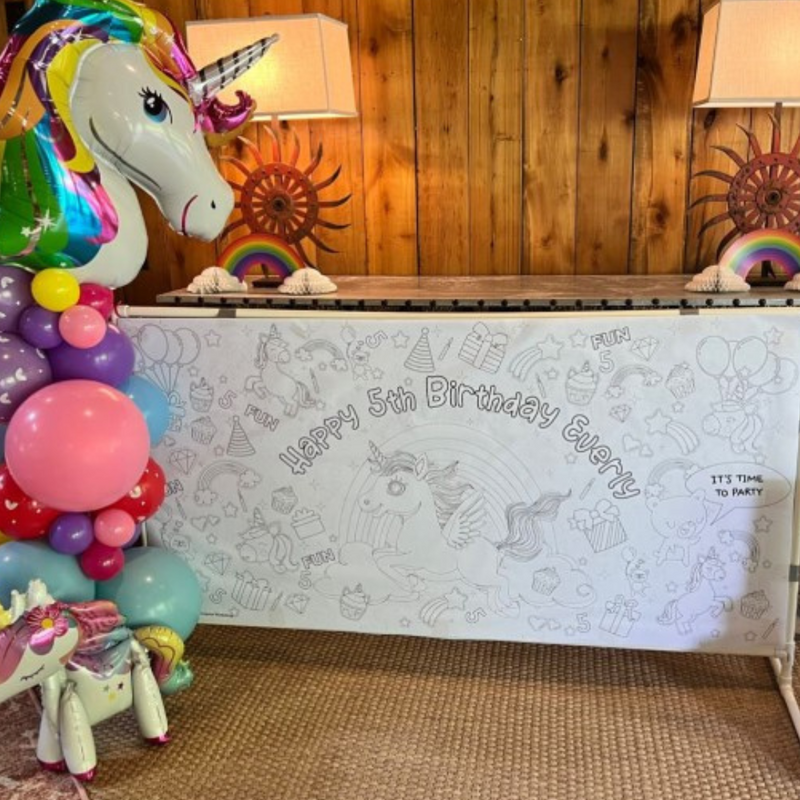 Unicorn Coloring Tablecloth – Jumbo Party Activity Table Cover
