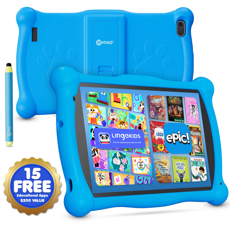 Contixo V10 Kids HD & Bluetooth 7" Tablet - 50 EBooks, Kickstand & Stylus Included