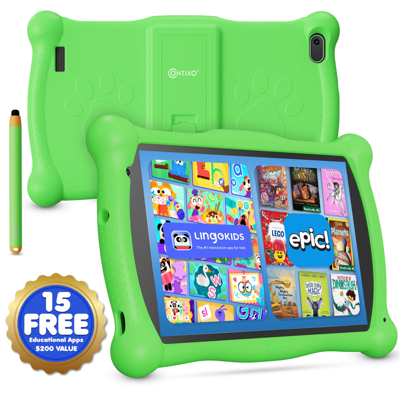 Contixo V10 Kids HD & Bluetooth 7" Tablet - 50 EBooks, Kickstand & Stylus Included
