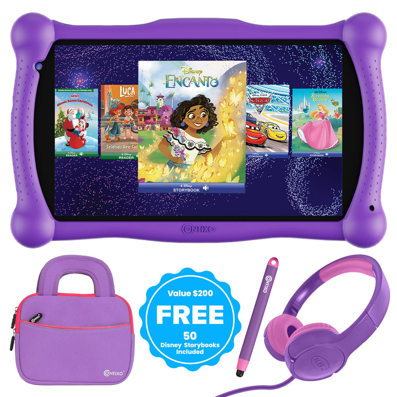 Contixo V10 7″ Kids Tablet Bundle with Bluetooth Headphones, Tablet Bag & Stylus