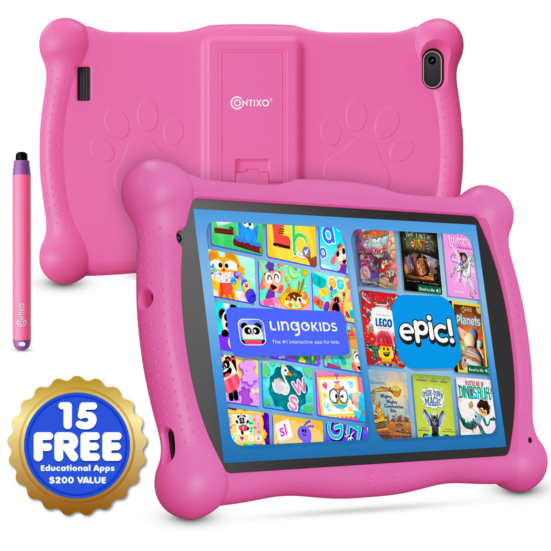 Contixo V10 Kids HD & Bluetooth 7" Tablet - 50 EBooks, Kickstand & Stylus Included