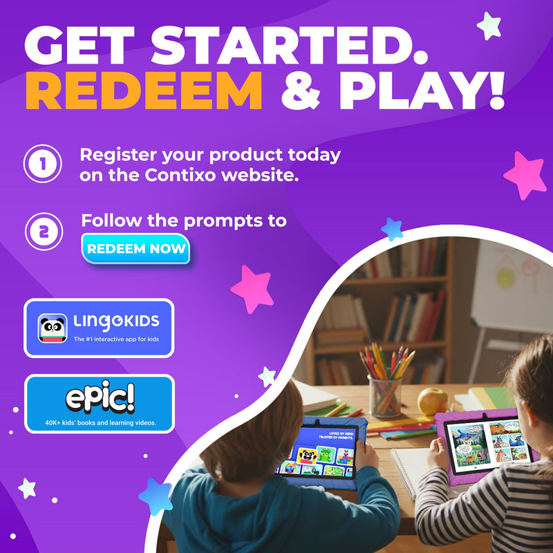 Contixo V10 Kids HD & Bluetooth 7" Tablet - 50 EBooks, Kickstand & Stylus Included