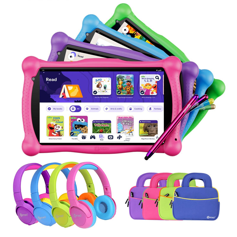 Contixo V10 7″ Kids Tablet Bundle with Bluetooth Headphones, Tablet Bag & Stylus